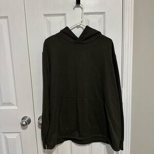 Express Men's Dark Green Hoodie Sweater